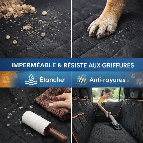 Housse de siège voiture pour chien imperméable, anti-rayures et facile à nettoyer avec aspirateur ou chiffon – MyCocoonPet